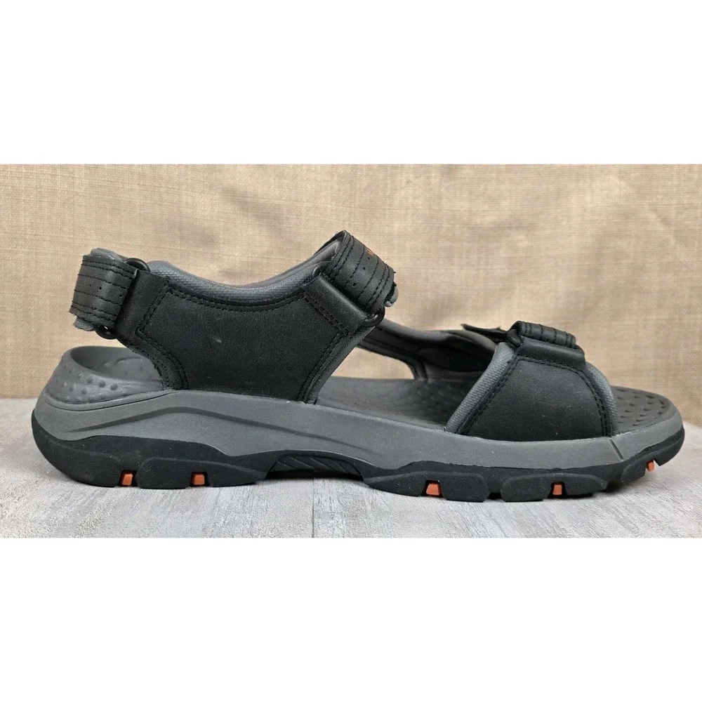 Skechers Men's Tresman‎ Garo Fisherman Beach Hiking Sandals Black Gray Size 12